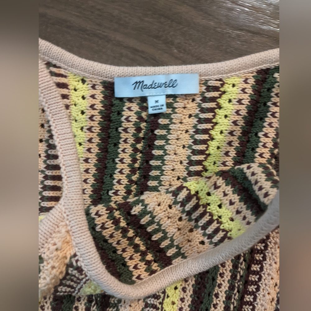 Madewell - Crochet Janson Sweater Tank in Rainbow Stripe AM298 | Medium | Muted - Picture 6 of 10